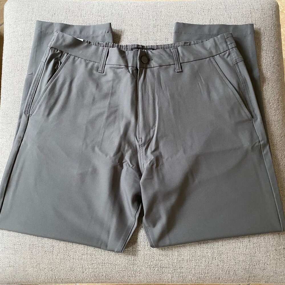 NWT Marc New York Andrew Marc Men's Stretch Gray Commuter Pants, 36 x 30